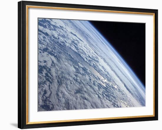 Earth's Horizon Against the Blackness of Space-Stocktrek Images-Framed Photographic Print