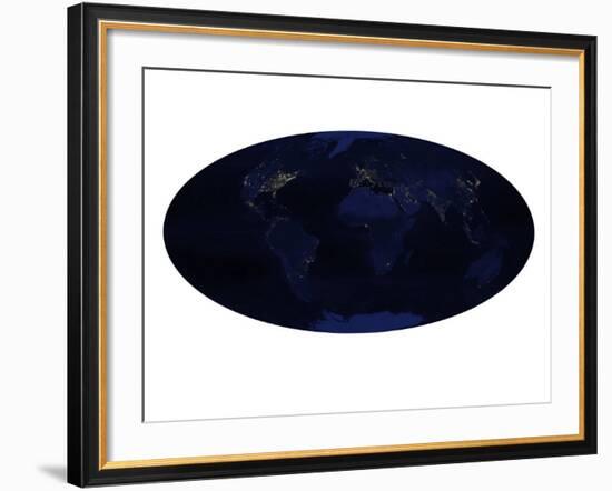 Earth's Human-Generated Nighttime Lights for the Calendar Year 2003-Stocktrek Images-Framed Photographic Print