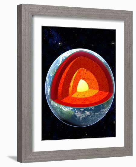 Earth's Internal Structure-Roger Harris-Framed Photographic Print