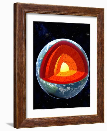 Earth's Internal Structure-Roger Harris-Framed Photographic Print