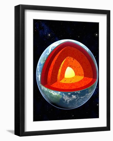 Earth's Internal Structure-Roger Harris-Framed Photographic Print