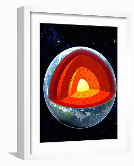 Earth's Internal Structure-Roger Harris-Framed Photographic Print