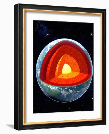 Earth's Internal Structure-Roger Harris-Framed Photographic Print