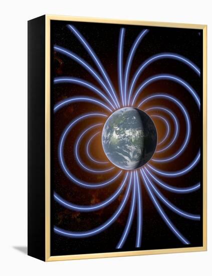 Earth's Magnetic Field-Roger Harris-Framed Premier Image Canvas