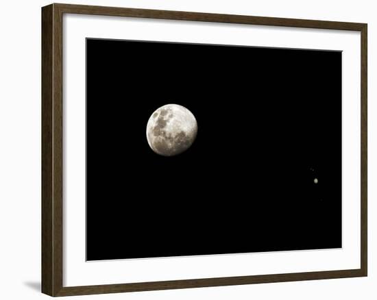 Earth's Moon and Jupiter Separated by Six Degrees-Stocktrek Images-Framed Photographic Print