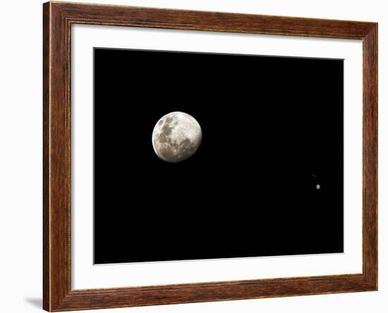 Earth's Moon and Jupiter Separated by Six Degrees-Stocktrek Images-Framed Photographic Print