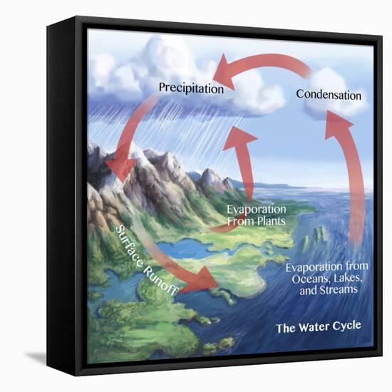 Earth's Water Cycle-Spencer Sutton-Framed Premier Image Canvas