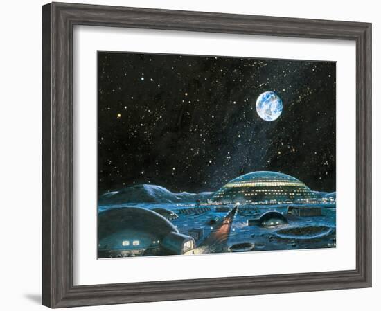 Earth Seen Above a City on the Moon-Chris Butler-Framed Photographic Print