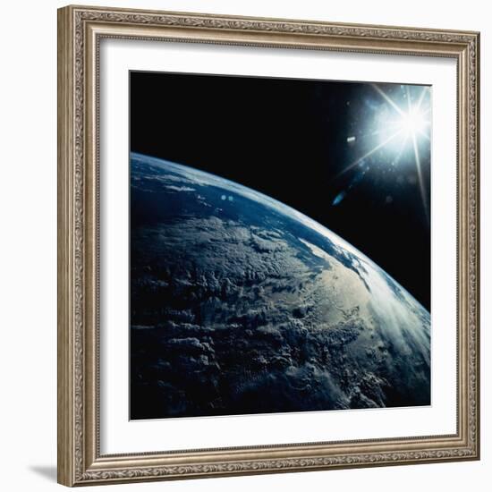 Earth Seen from Space Shuttle Discovery-Bettmann-Framed Photographic Print