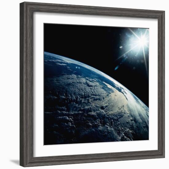 Earth Seen from Space Shuttle Discovery-Bettmann-Framed Photographic Print