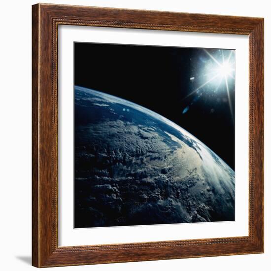 Earth Seen from Space Shuttle Discovery-Bettmann-Framed Photographic Print