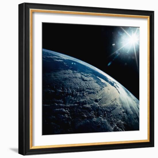 Earth Seen from Space Shuttle Discovery-Bettmann-Framed Photographic Print