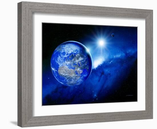 Earth, Sun And Moon-Detlev Van Ravenswaay-Framed Photographic Print