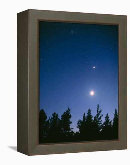 Earth View of the Planet Venus with the Moon-Pekka Parviainen-Framed Premier Image Canvas