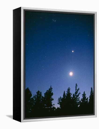 Earth View of the Planet Venus with the Moon-Pekka Parviainen-Framed Premier Image Canvas