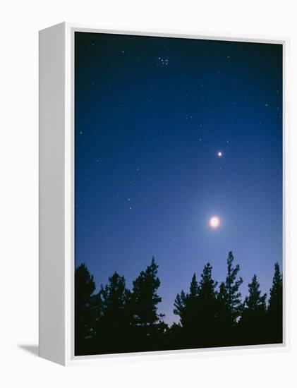 Earth View of the Planet Venus with the Moon-Pekka Parviainen-Framed Premier Image Canvas