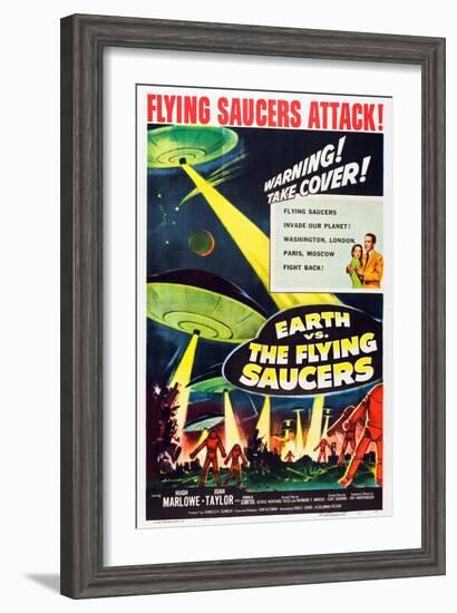 Earth vs. the Flying Saucers, 1956-null-Framed Art Print