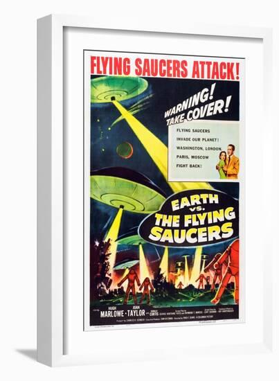 Earth vs. the Flying Saucers, 1956-null-Framed Art Print