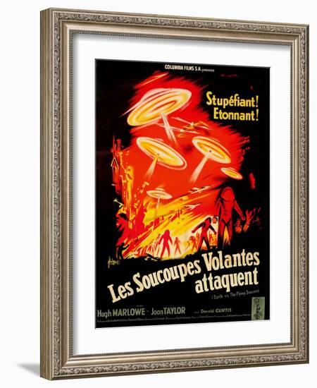 Earth vs. the Flying Saucers, French Movie Poster, 1956-null-Framed Art Print