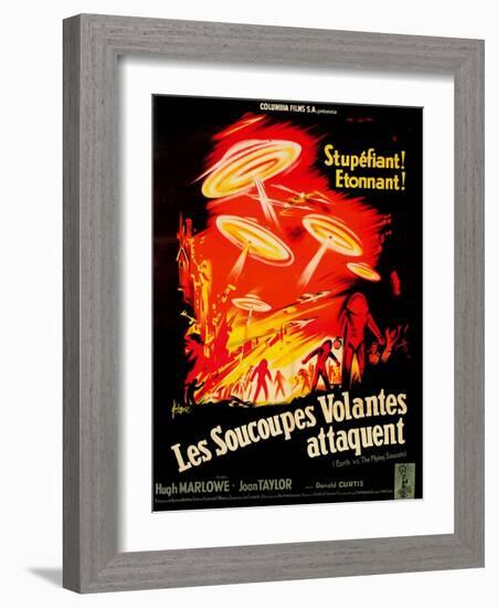 Earth vs. the Flying Saucers, French Movie Poster, 1956-null-Framed Art Print