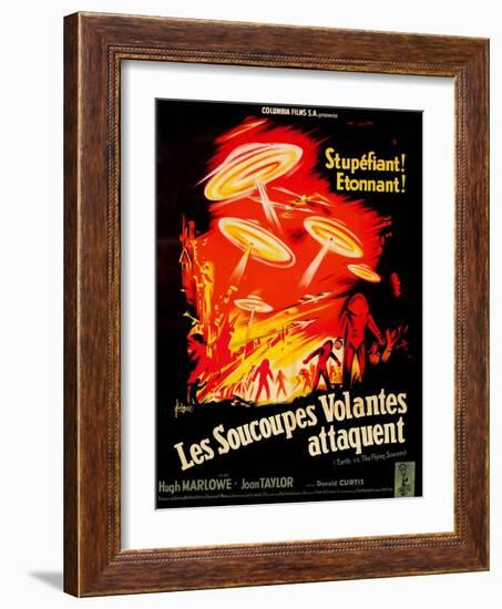 Earth vs. the Flying Saucers, French Movie Poster, 1956-null-Framed Art Print