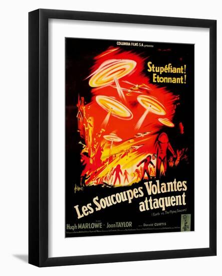 Earth vs. the Flying Saucers, French Movie Poster, 1956-null-Framed Art Print