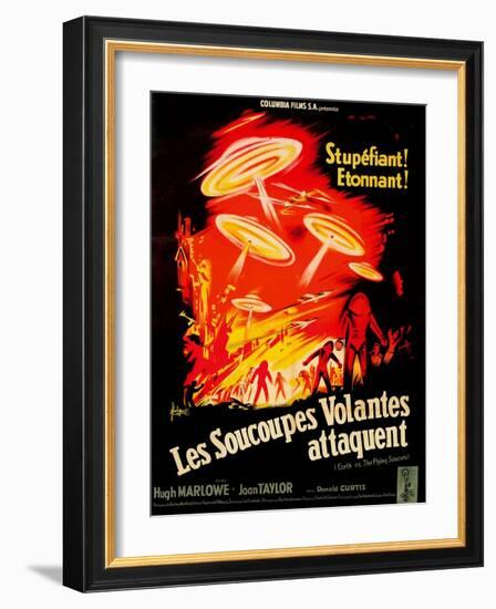 Earth vs. the Flying Saucers, French Movie Poster, 1956-null-Framed Art Print