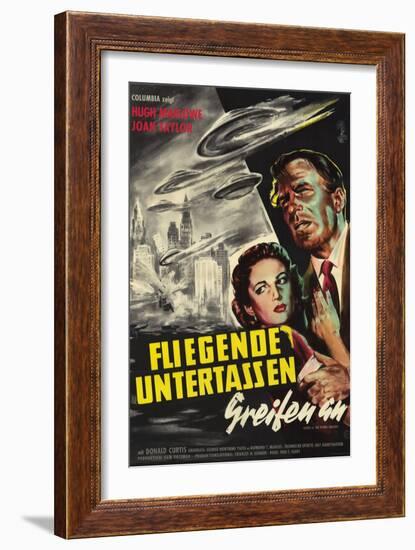 Earth vs. the Flying Saucers, German Movie Poster, 1956-null-Framed Art Print