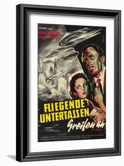 Earth vs. the Flying Saucers, German Movie Poster, 1956-null-Framed Premium Giclee Print
