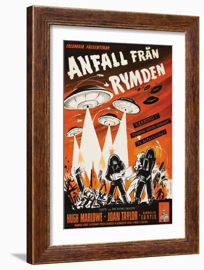 Earth vs. the Flying Saucers, Swedish Movie Poster, 1956-null-Framed Art Print