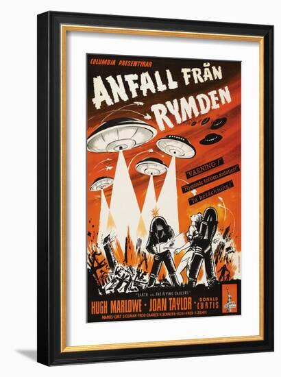 Earth vs. the Flying Saucers, Swedish Movie Poster, 1956-null-Framed Art Print