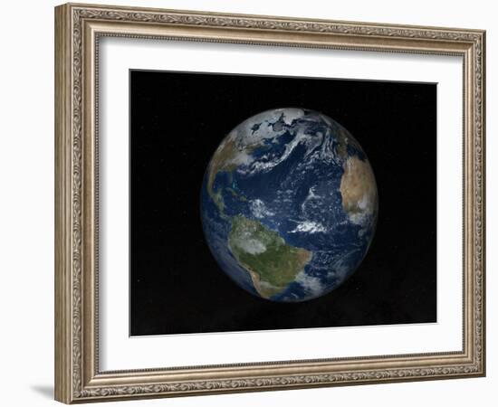 Earth with Clouds And Sea Ice from December 8, 2008-Stocktrek Images-Framed Photographic Print