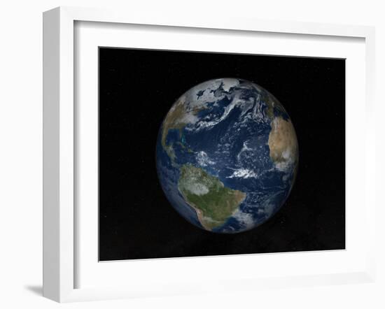 Earth with Clouds And Sea Ice from December 8, 2008-Stocktrek Images-Framed Photographic Print