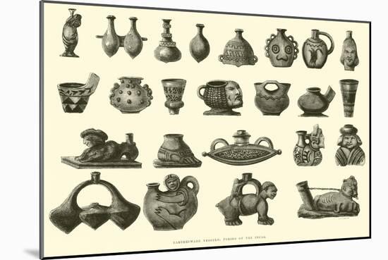 Earthenware Vessels, Period of the Incas-Édouard Riou-Mounted Giclee Print