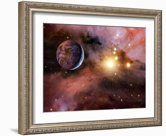 Earthlike Alien Planet, Artwork-Detlev Van Ravenswaay-Framed Photographic Print