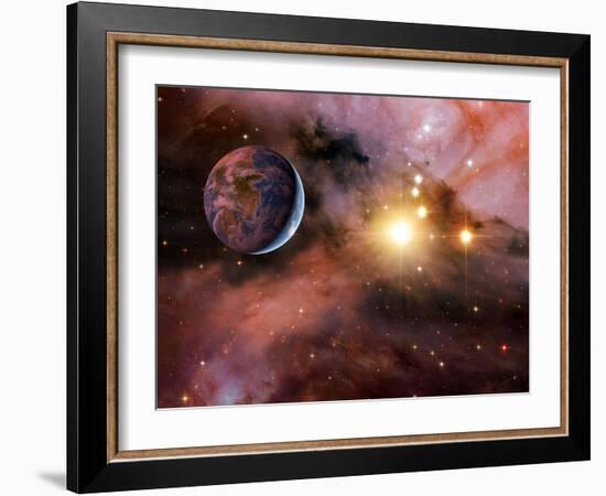 Earthlike Alien Planet, Artwork-Detlev Van Ravenswaay-Framed Photographic Print