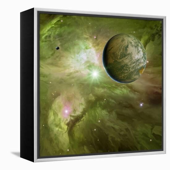 Earthlike Planet In Orion Nebula, Artwork-Detlev Van Ravenswaay-Framed Premier Image Canvas