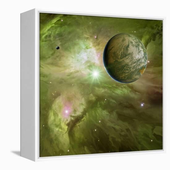 Earthlike Planet In Orion Nebula, Artwork-Detlev Van Ravenswaay-Framed Premier Image Canvas