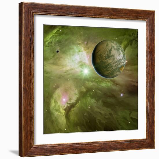 Earthlike Planet In Orion Nebula, Artwork-Detlev Van Ravenswaay-Framed Premium Photographic Print