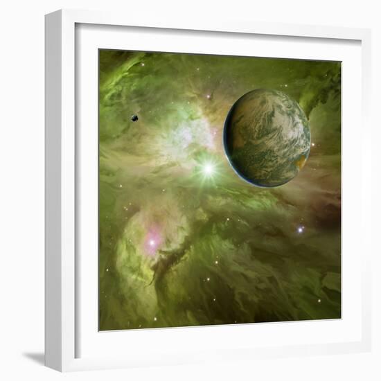 Earthlike Planet In Orion Nebula, Artwork-Detlev Van Ravenswaay-Framed Premium Photographic Print