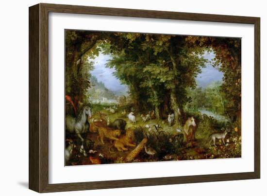 Earthly Paradise, 1607-1608-Jan Brueghel the Elder-Framed Giclee Print