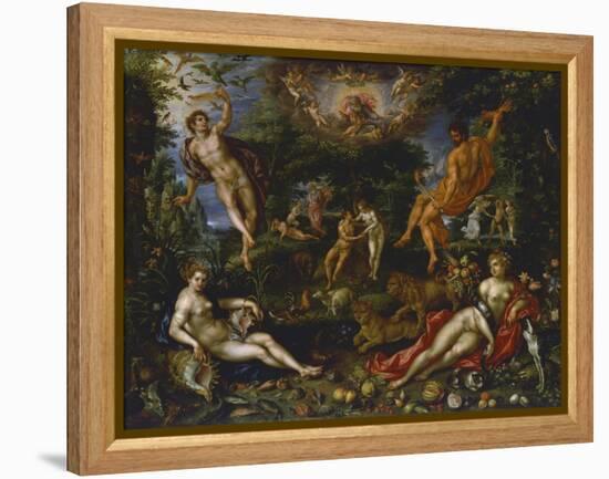 Earthly Paradise, Circa 1607-Hendrik De Clerck-Framed Premier Image Canvas