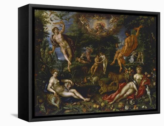 Earthly Paradise, Circa 1607-Hendrik De Clerck-Framed Premier Image Canvas