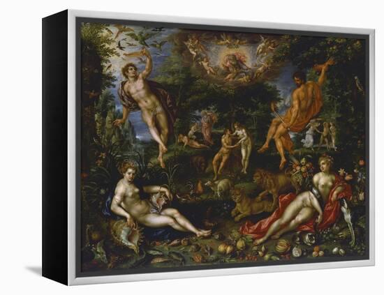 Earthly Paradise, Circa 1607-Hendrik De Clerck-Framed Premier Image Canvas