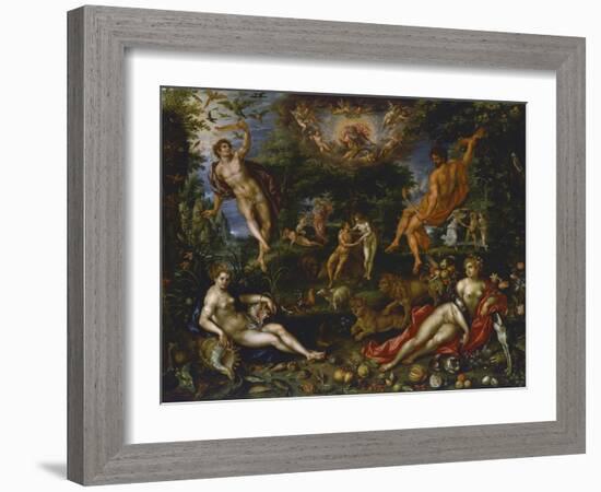 Earthly Paradise, Circa 1607-Hendrik De Clerck-Framed Giclee Print