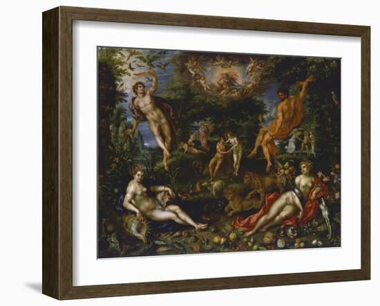 Earthly Paradise, Circa 1607-Hendrik De Clerck-Framed Giclee Print