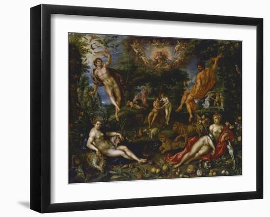Earthly Paradise, Circa 1607-Hendrik De Clerck-Framed Giclee Print