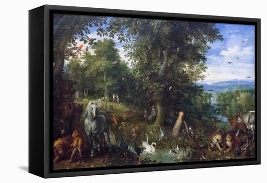 Earthly Paradise with the Original Sin, 1612, (Oil on Canvas)-Jan the Elder Brueghel-Framed Premier Image Canvas