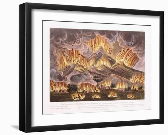 Earthquake and Eruption of the Mountain Asama-Yama in the Province of Sinano, 1822-Joseph Constantine Stadler-Framed Giclee Print