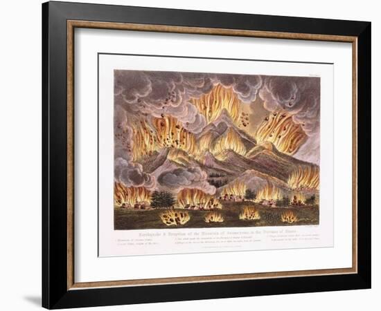 Earthquake and Eruption of the Mountain Asama-Yama in the Province of Sinano, 1822-Joseph Constantine Stadler-Framed Giclee Print